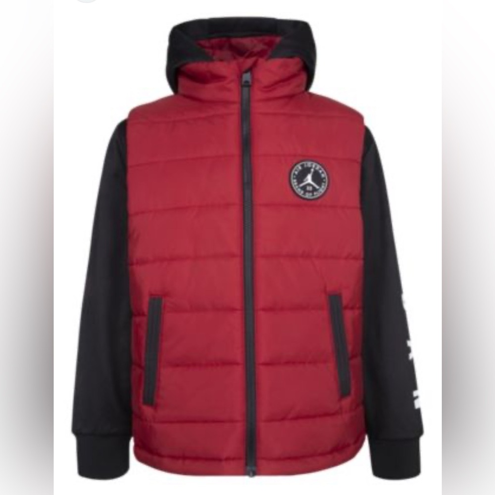 Jordan Puffer Vest with Builtin Hoodie - Size Medium